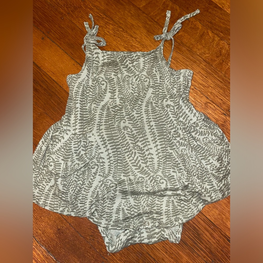 Earthy Green wood Beechwood modal tie strap ballerinas bubble bodysuit dress